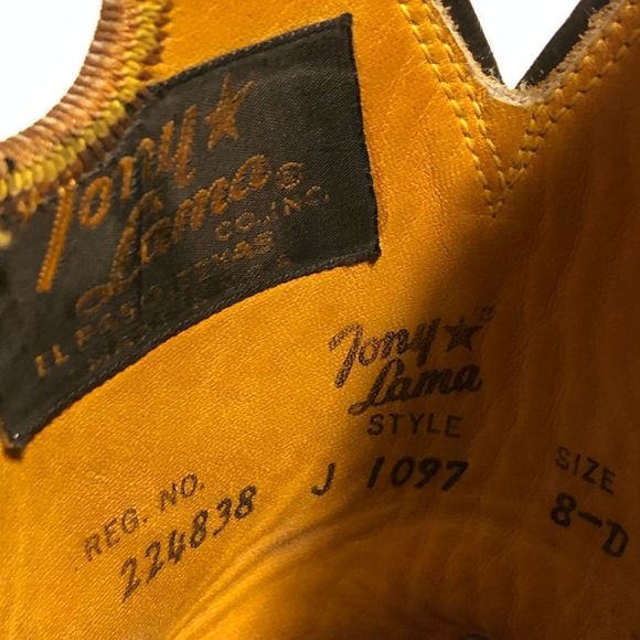 Tony Lama Shoes Vintage Tony Lama Black Label Boots Mens Size 9d